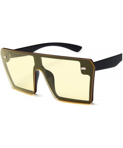 Flat Top Oversize Square Sunglasses Women Retro Gradient Sun Glasses Men Blue Big Frame Vintage Eyewear UV400 - CV198AHZHL7 $...