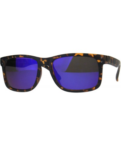 Mens Blue Color Mirror Rectangular Horn Rim Plastic Reading Sunglasses - Tortoise - CW180WITK7G $7.09 Sport