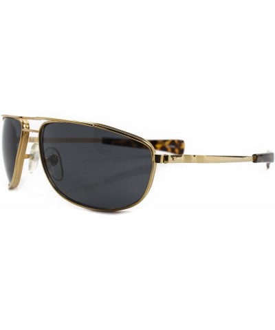 Vintage 80s Wrap Around Rectangle Sporty Sunglasses - Gold - CP18ECGQTMH $9.47 Wrap