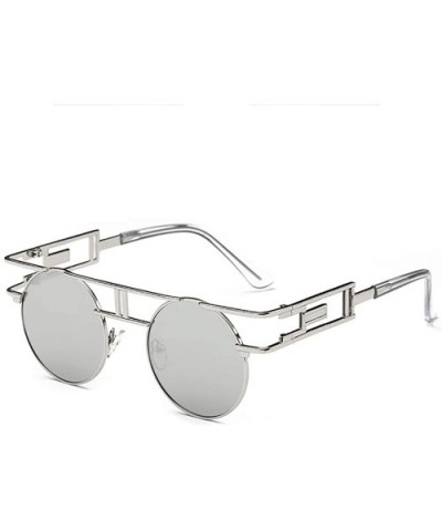 Retro Steampunk Sunglasses Metal Frame Wrap Vintage Glasses Mirror Lens Rock Style Round Shades - Silver - C0189TMAQLY $9.11 ...