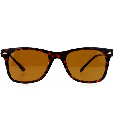 Unisex Designer Fashion Sunglasses Thin Light Rectangular Horn Rim Shades - Tortoise - CW1882X3RZU $9.17 Wayfarer