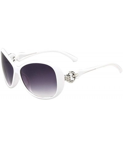 Women Fashion Oval Shape UV400 Framed Sunglasses Sunglasses - White - CJ1970NRRC7 $16.39 Oval