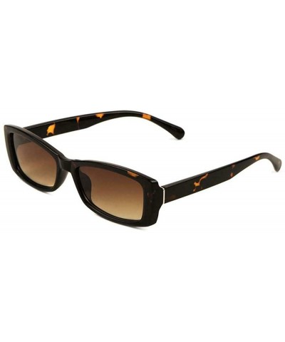 Slim Rectangular Minimal Retro Classic Plastic Mod Sunglasses - Tortoise Frame - CW18WRNOSY6 $8.85 Rectangular
