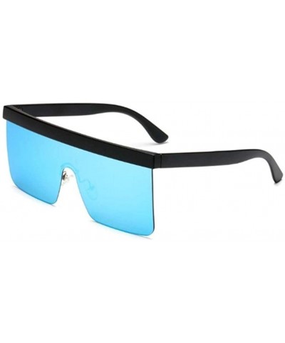 One Piece Polarized Sunglasses for Women and Men Flat Top Square Polarized Shades UV400 - Black Ice Blue - C819087IS73 $4.85 ...