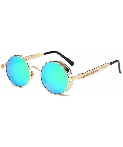 Men & Women Round Sunglasses Polarized Lens Metal Frame Glasses UV400 - Green - C918RRY4C8U $6.63 Goggle