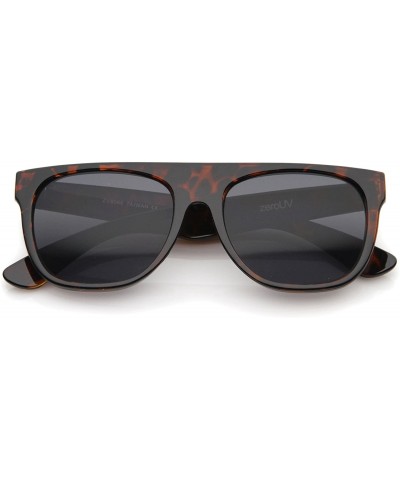 Modern Super Flat-Top Wide Temple Horn Rimmed Sunglasses 55mm - Shiny Tortoise / Smoke - CM12MYDMTD1 $7.18 Wayfarer