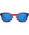 Classic American Flag Mirror Sunglasses USA - Blue Mirror - CZ18GRQINEW $7.19 Wayfarer