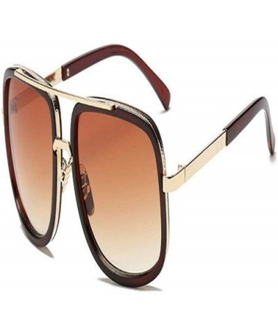 Fashion Big Frame Sunglasses Men Square Fashion Glasses for Women Retro Sun Glasses Vintage - 6 - CD18R48G0DE $31.34 Square