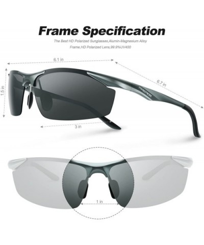 Men's Polarized Sports Sunglasses for men Driving Cycling Fishing Golf Running Metal Frame Sun Glasses - CQ1920YT4Z9 $9.77 Wa...