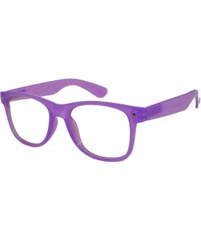 Women Vintage Sunglasses Purple Frame Clear Lens Retro 80's - C611RB1U3UP $5.94 Wayfarer