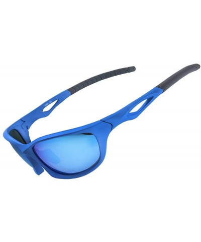 Polarized Sport Sunglass for Run Bike Fish 100% UV Protect TR90 Unbreakable Frame for Adult - Blue - CV18TE22MX9 $15.87 Sport