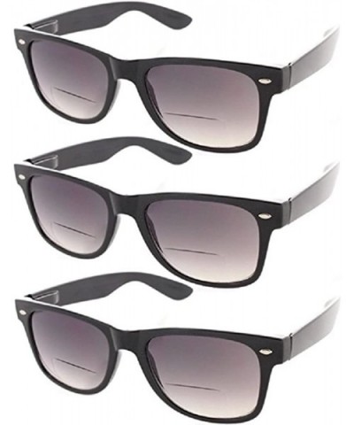 3 Pair Classic Bifocal Outdoor Reading Sunglasses Stylish Comfort Magnification Lens - Black - CE18773TIRG $14.74 Wayfarer