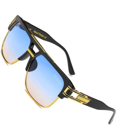 Square Designer Aviator Large Sunglasses - CN185U9UC8A $15.06 Round