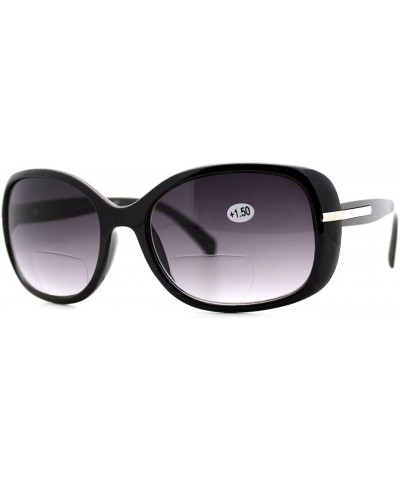 Womens Fashion Bifocal Lens Sunglasses Oval Rectangular Frame UV 400 - Black - C512EZJNAIB $5.67 Oval