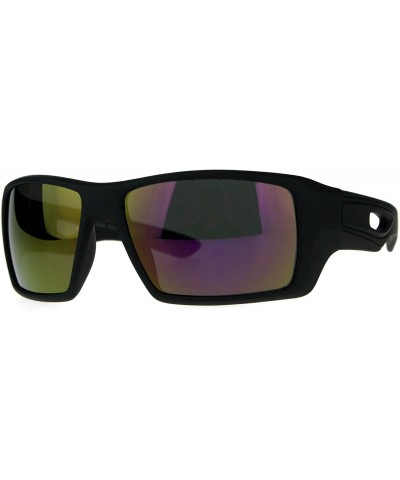 Mens Thick Plastic Rectangular Sport Warp Agent Sunglasses - Purple - C318D3OX860 $6.32 Rectangular