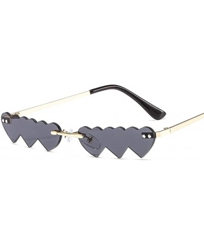 Vintage Sunglasses Women Fashion Rimless Heart Sunglasses Party Favors UV400 - Black - C419035XQ47 $5.95 Semi-rimless