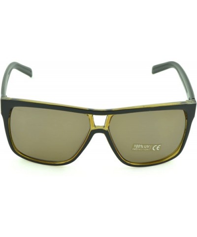 Unisex Modern Bold Fashion UV Lens Sunglasses in Assorted Colors - Tan - C7129KC0LYF $6.26 Oval