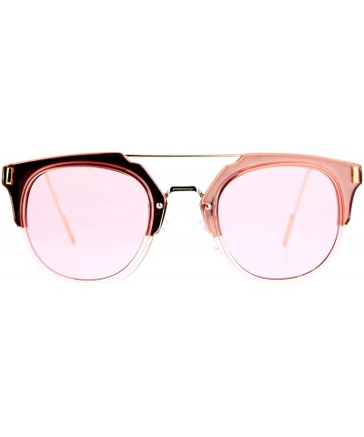Womens Designer Fashion Sunglasses Flat Top Bar Flat Lens Frame UV400 - Pink - CR1882YZ8GX $6.65 Wayfarer