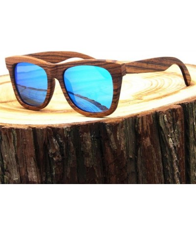 Polarized Real Solid Handmade Rosewood Wooden Wayfarer Sunglasses for Men & Women - Brown - CM18EM5GTCN $18.61 Wayfarer