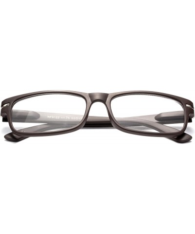 "Covina" Sleek Squared Clear Lens Frames with Spring Temple - Matte Brown - CK12D7HG6RZ $7.85 Square