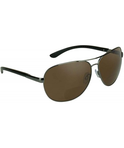Aviator Polarized Bifocal Sunglasses Readers for Men Women. Fit Medium to Large Head Sizes. - Brown With Gunmetal - CN18ZU263...