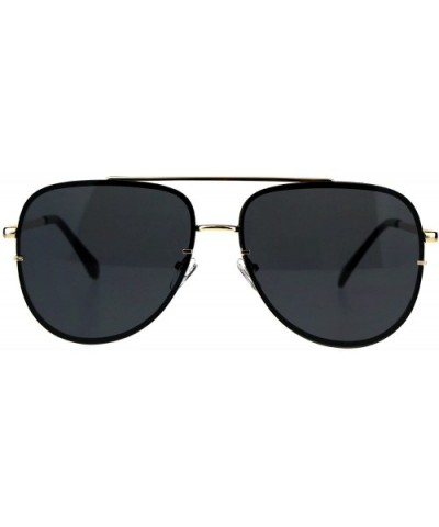 Mens Classic Luxury Designer Pilots Fashion Sunglasses - Gold Black - CZ18CIAKAY6 $9.96 Rectangular