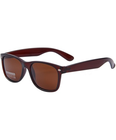 Polarized Unisex Shades Sunglasses for Men Vintage Polarized Sun Glasses S683 - Brown - CG12GP2ERST $7.46 Wayfarer