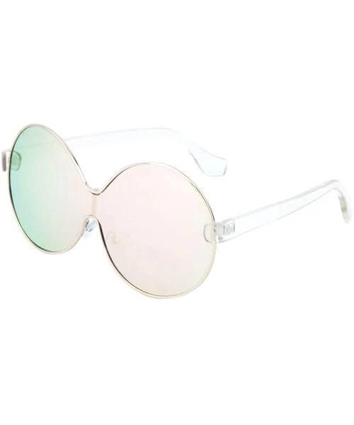 Men Women Sunglasses Pop Color Frame Mirror Lens Gift Box Set - Pink-green - C217Y0CXD3D $5.29 Wayfarer