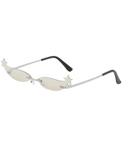 Fashion Man Women Irregular Shape Sunglasses Glasses Vintage Retro UV400 Stainless Steel Frame Lightweight - C - CH190758K3A ...