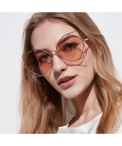Mens Womens Sun Glasses Irregular Metal Frame Retro Vintage Style Unique Sunglasses Eyeglasses - Coffee - C6196IXTLH4 $7.95 S...