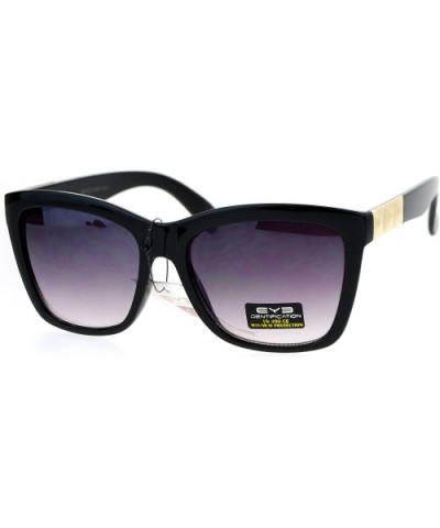 Pyramid Stud Horn Rim Mirror Lens Plastic Sunglasses - Gold Smoke - CS12O1GKN7D $7.81 Rectangular