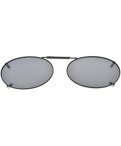 Metal Frame Rim Polarized Lens Clip On Sunglasses 2 1/16"x1 3/8" - C74-grey - CO18349XDQO $11.06 Wrap