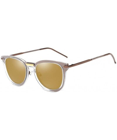 Women Coating UV400 Polarized Sunglasses Shades Female Glasse Eyewear - Golden - CD17AZW0X6Z $8.42 Rimless