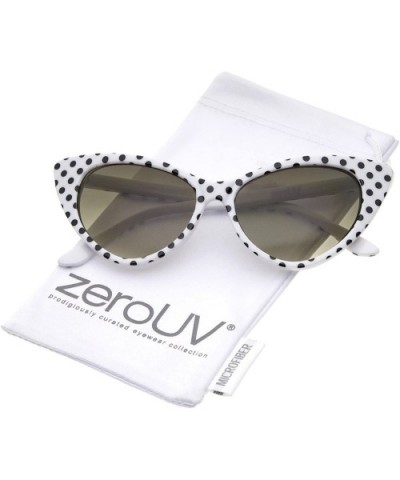 Women's Retro Oversized High Point Cat Eye Sunglasses 54mm - White-black / Smoke Gradient - CL118SU7P0T $6.77 Wayfarer