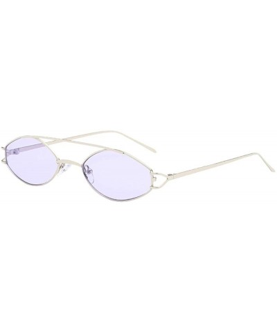 Women Man Fashion Vintage Oval Shape Sunglasses Eyewear Retro Unisex - D - CA18TLXW8MM $4.03 Semi-rimless