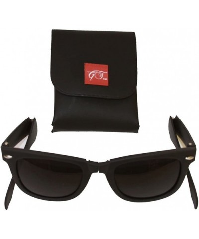 Foldable Matte Black Sunglasses + GT Case - CJ11BSO95RD $5.50 Wayfarer