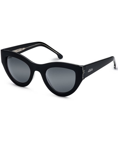 Polarized 80's Retro Cateye Sunglasses for Men Women - Black - CR18EL7H03C $21.40 Rimless