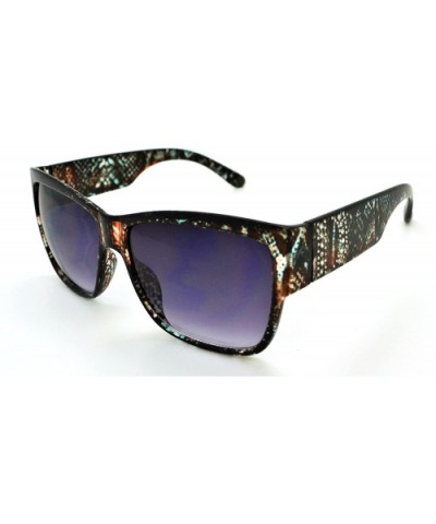 Trendy Classic Womens Hot Fashion Sunglasses w/FREE Microfiber Pouch - Brown Snake - CM12L18NR01 $8.30 Wayfarer