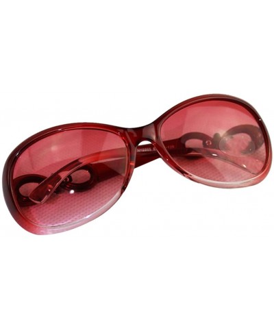 Women's Retro Eyewear Oversized Square Frame Sunglasses - Red - CS121OCJCBR $5.46 Round