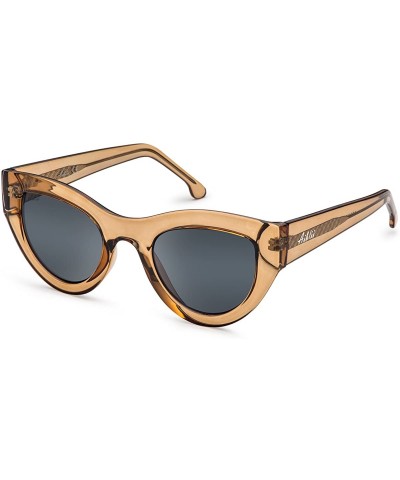 Polarized 80's Retro Cateye Sunglasses for Men Women - Brown - CP18EL7G0HH $17.81 Semi-rimless