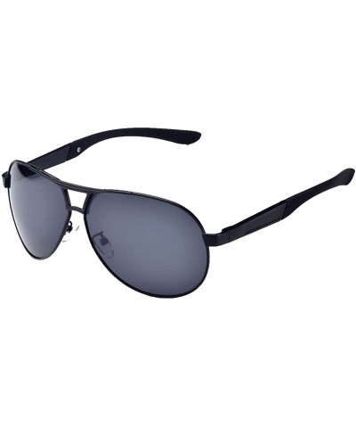 LerBen Designer Metal Frame Polarized Sunglasses Mens Glasses - Black - C911XGR5PNN $8.94 Wayfarer
