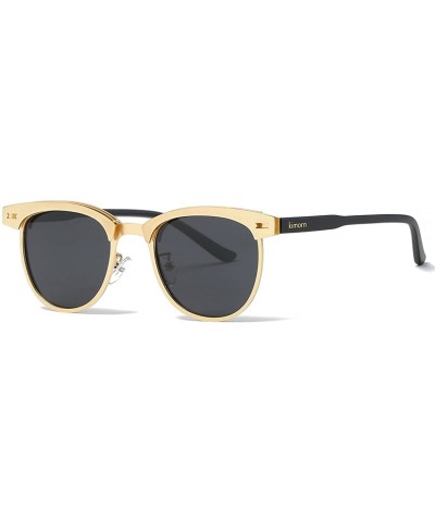 Polarized Sunglasses Semi-Rimless Metal Frame Classic Sun Glasses K0558 - Gold&black - CM187AO62KN $10.86 Semi-rimless