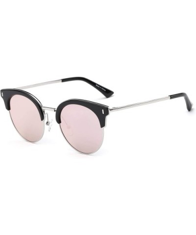 Women Half Frame Round Cat eye Fashion Sunglasses - Lavender - C718WU6RWGT $18.48 Cat Eye