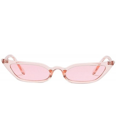 Lady Cat Eye Polarized Sunglasses Womens Trendy Small Frame UV400 Protection Eyewear - Pink - CD18Q3737MR $5.46 Semi-rimless