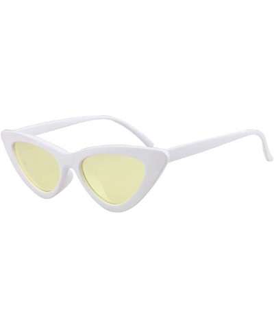 Retro Vintage Sunglasses for Women Goggles Plastic Frame Glasses Cat Eye Colorful Lens Plastic Frame Eyewear - C - CT194KYGML...