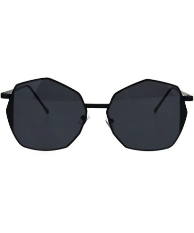 Womens Gradient Octagon Retro Hippie Butterfly Fashion Sunglasses - All Black - C41864ZKKXZ $8.41 Butterfly