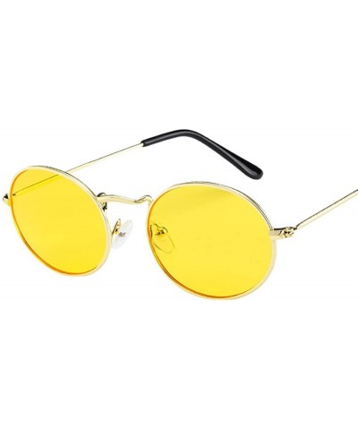 Sunglasses for Men Women Vintage Sunglasses Oval Sunglasses Retro Glasses Eyewear Metal Sunglasses - C - CY18QMX8933 $7.81 Oval