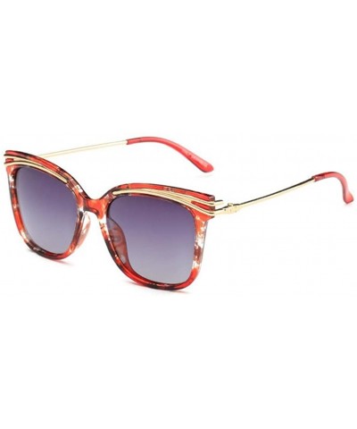 Womens Women's Liner SunglassesTwo-color ladies polarized sunglasses - Red Floral Frame - CS18536ETD8 $45.68 Wrap