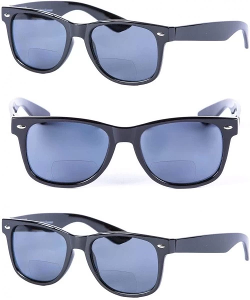 3 Pair of Bifocal Reading Sunglasses for Men and Women - Outdoor Sun Reading Glasses - Black - CH17YYIQIQX $18.77 Wayfarer