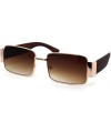 Mens Minimal Mod Retro Rectangular Dad Sunglasses - Gold Brown - CU18ZMDOR63 $9.38 Rectangular
